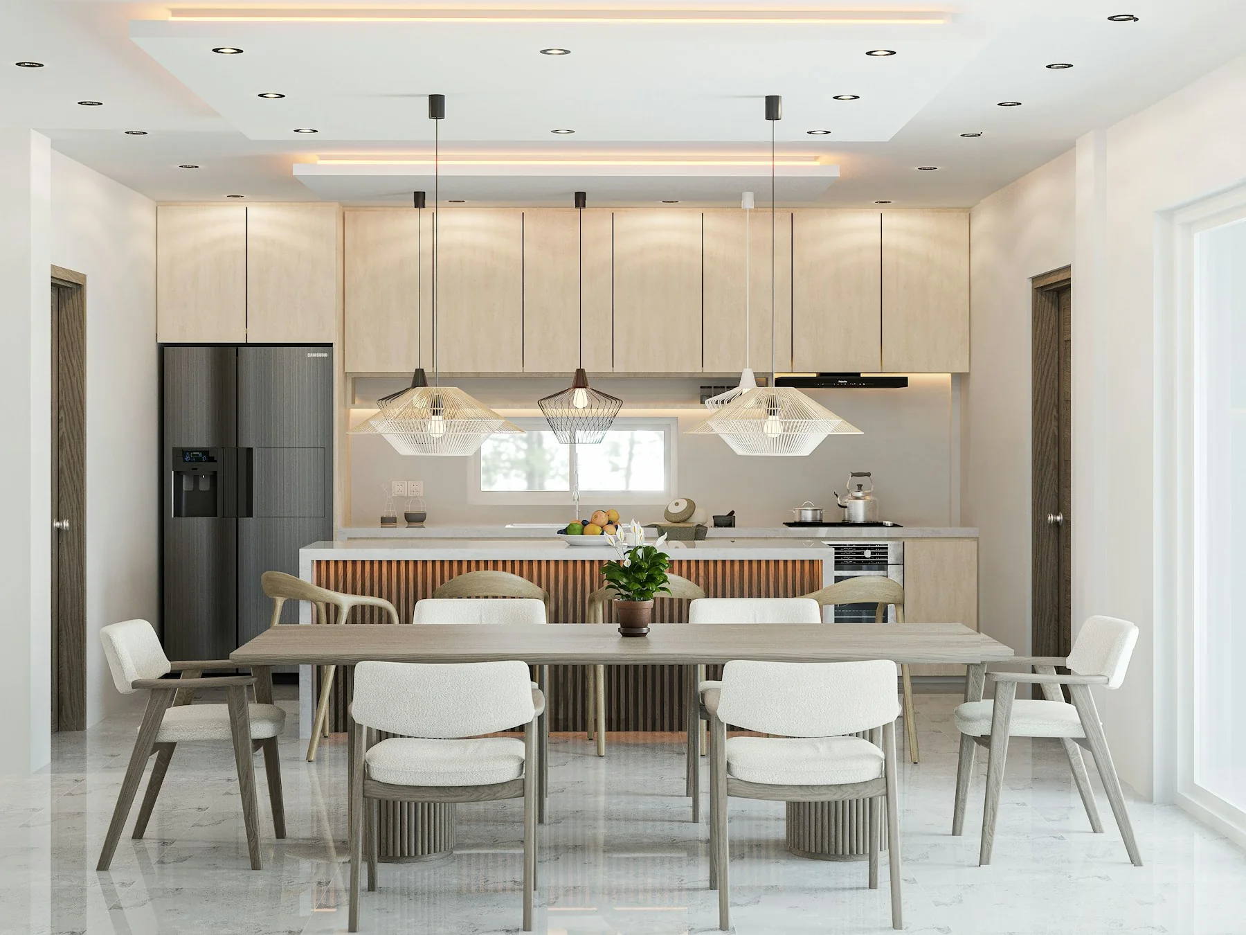 Ahşap detaylı modern mutfak